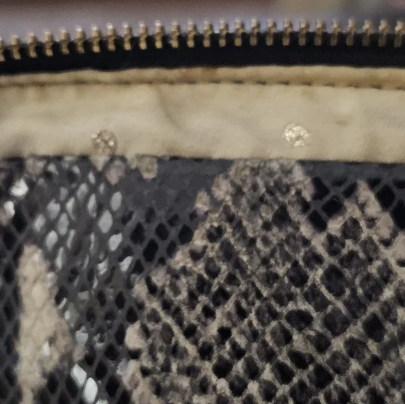 Kate Spade New York Snakeskin Print Shoulder Bag Chain Strap Neutral Python Look - Picture 16 of 16